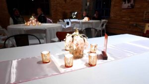 GOLD CROWN WITH FAIRY LIGHTS AND ARTIFICIAL FLOWERS